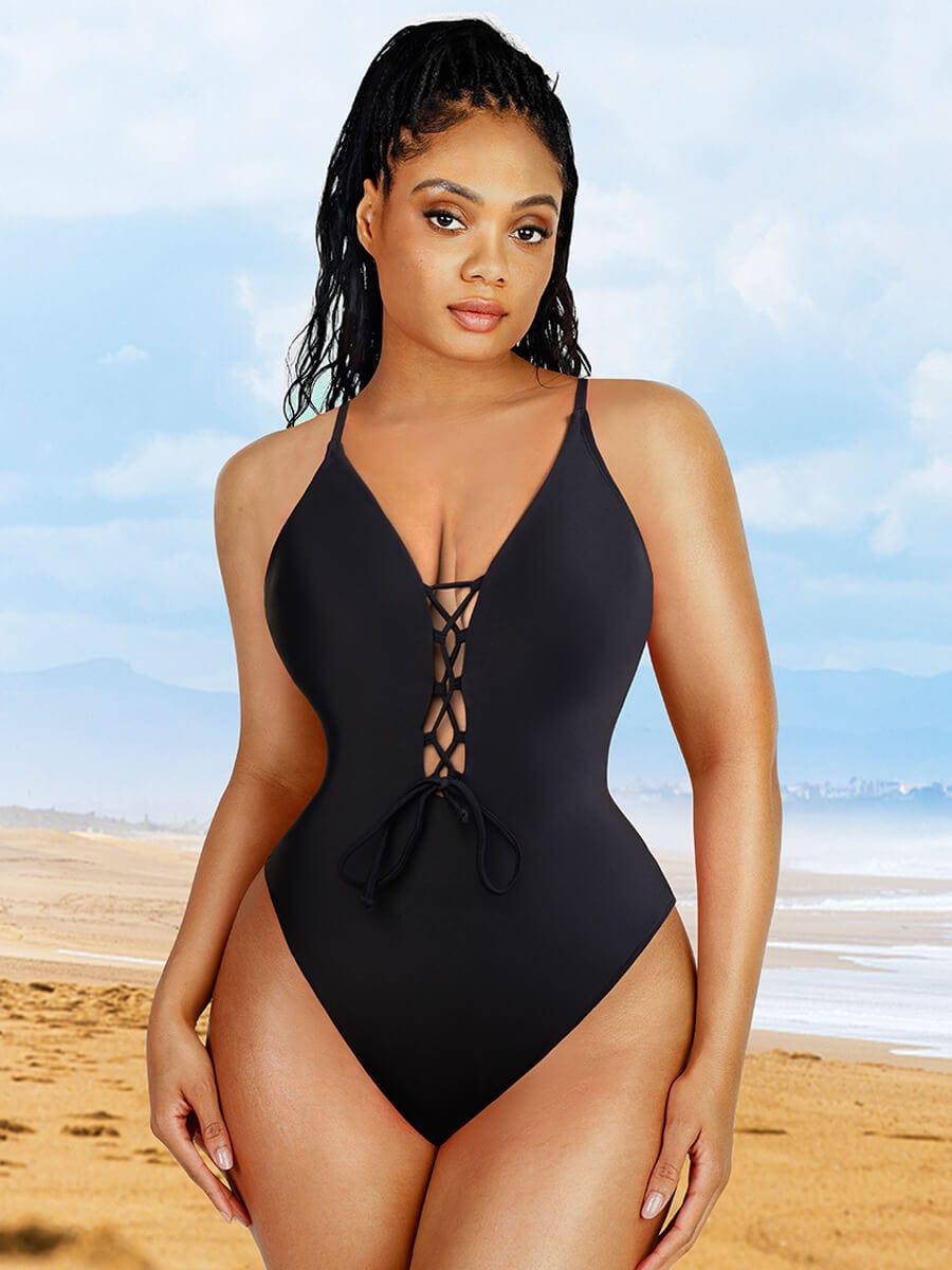One-piece Lady Shapewear Body Shaping Jumpsuit with Buckle for Overweight  Girl Various Figure Black 3XL