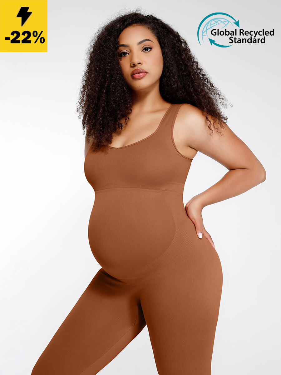 Wholesale Seamless Eco-friendly🌿 Back Lifting Abdominal Supports Maternity Catsuit Jumpsuit