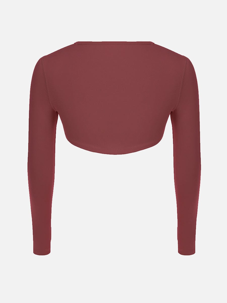 Wholesale Top Round Collar Long Sleeve Crop Top For Running (Only Tops)