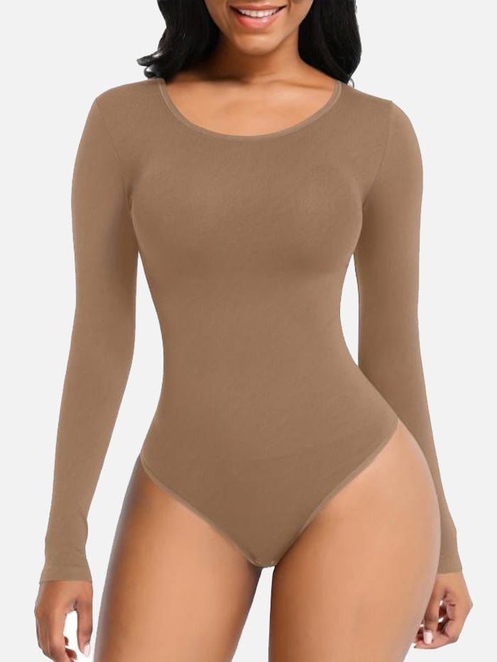 Wholesale Seamless Bodysuit Long Sleeve Slim Corset Shapewear Bodysuit