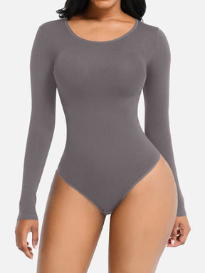 Wholesale Seamless Bodysuit Long Sleeve Slim Corset Shapewear Bodysuit