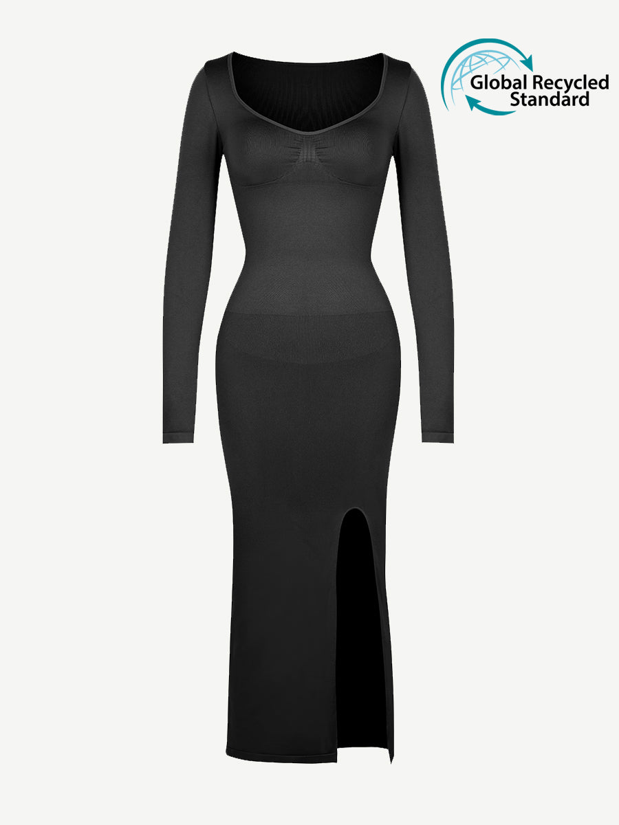 Wholesale🌿 Eco-friendly Seamless Bust Support Tummy Control High Side Slit Shaping Dress