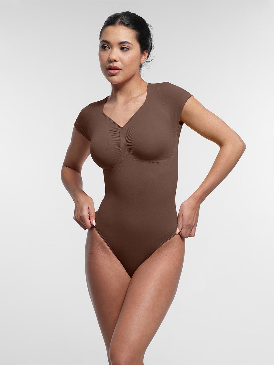 Wholesale Seamless Bust Support Waist & Abdomen Shaping Thong Bodysuit