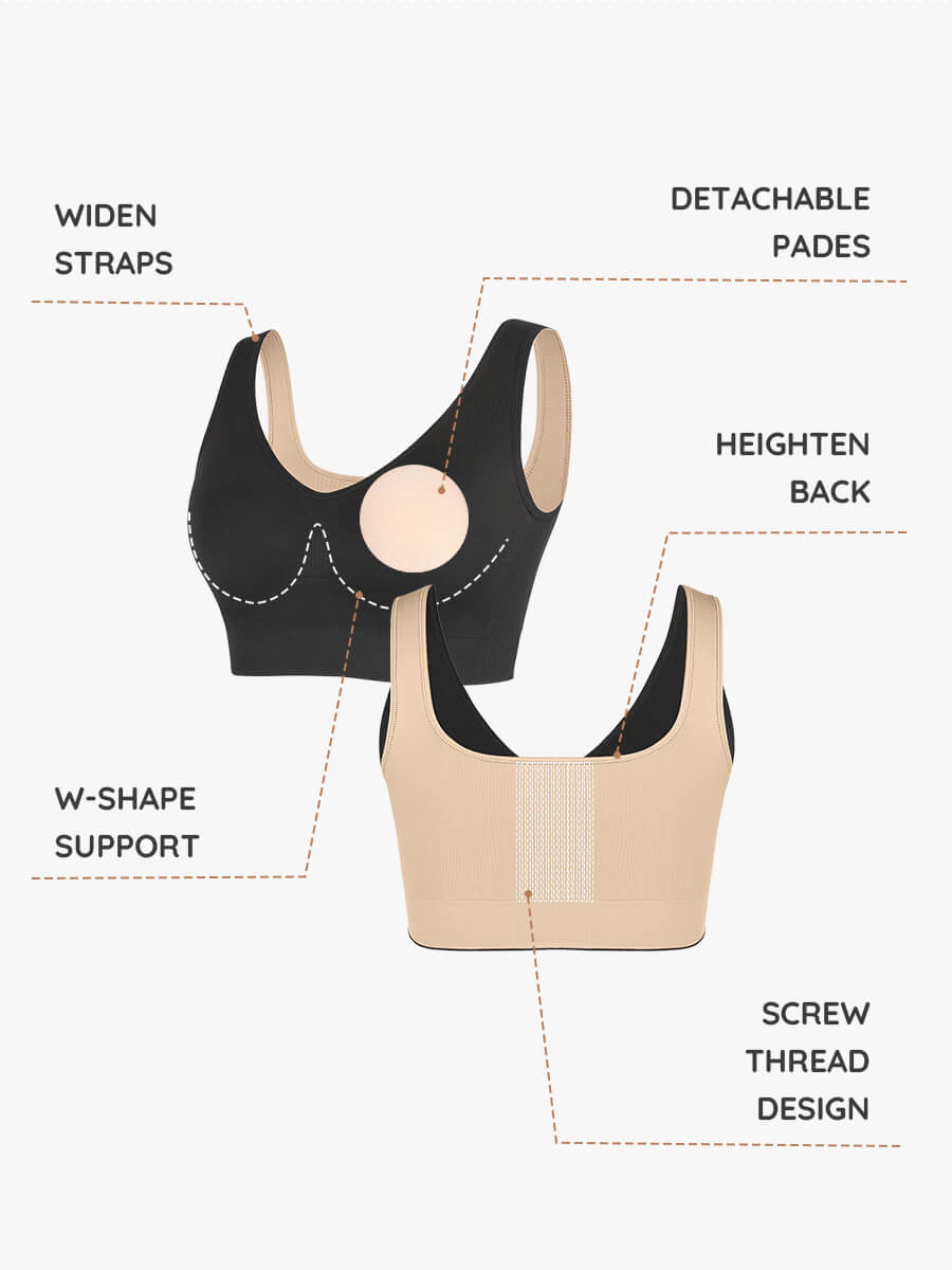 Wholesale Reversible Wireless Comfort Bust Support Shaper Bra with Removable Cups