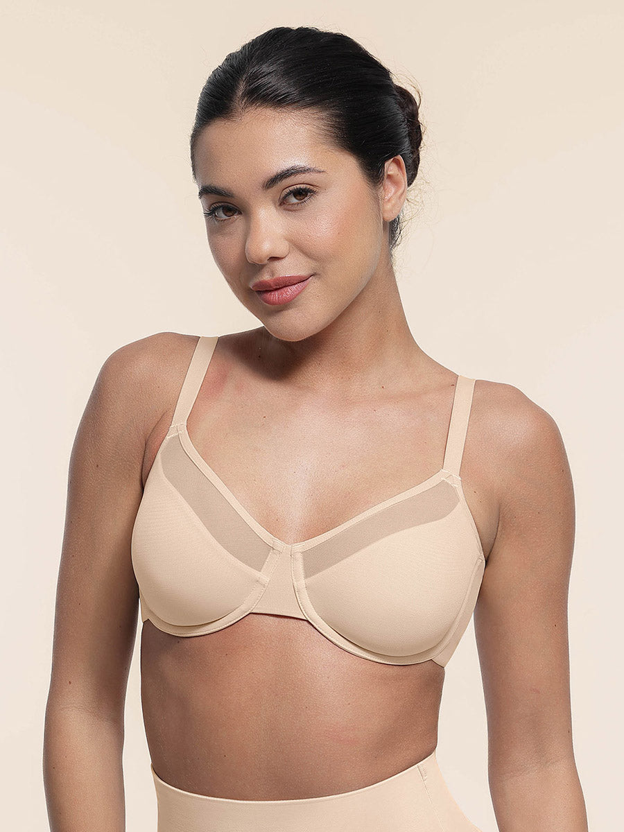 Wholesale Sexy Mesh Full Coverage Unlined Underwire Bra with Adjustable Straps