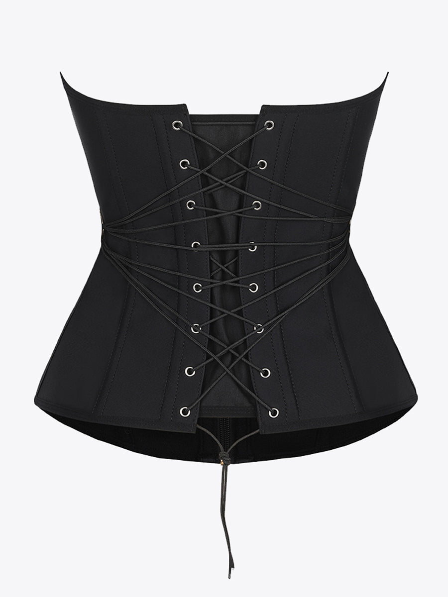 Wholesale U-Shaped 10 Steel Bones Latex Waist Trainer with Fan Lacing and Front Buckle Adjustment