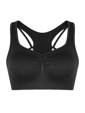 Wholesale Seamless Bust Support Racerback Sports Bra with Removable Cups