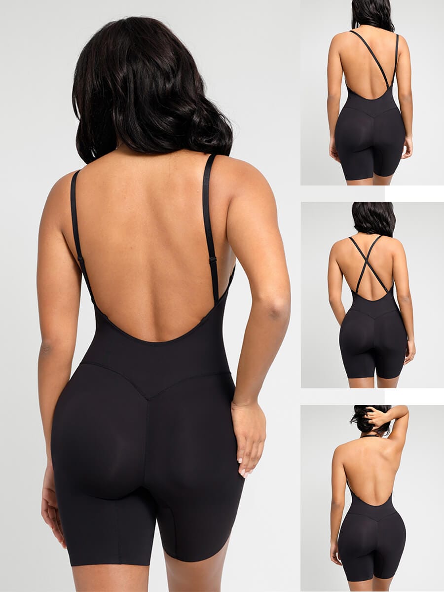 Wholesale Low-cut Back Body Shaper with Built-in Removable Fake Buttocks
