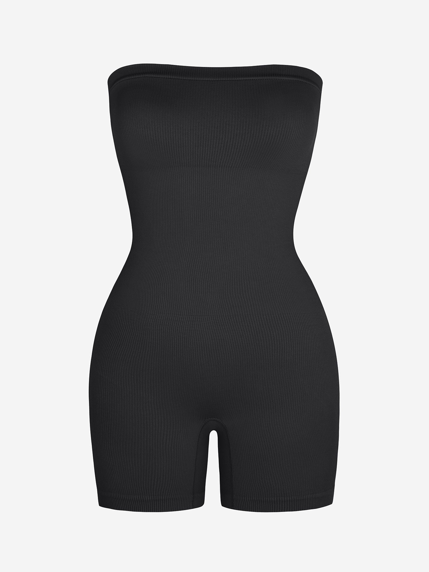 Wholesale Eco-friendly🌿 Seamless Tube Top Ribbed Waist Control Romper Sport Shapewear