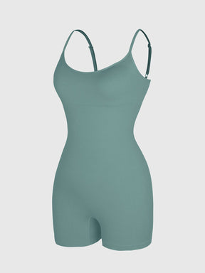 Wholesale Eco-friendly🌿 Seamless Ribbed Tank Shapewear Romper with Adjustable Straps