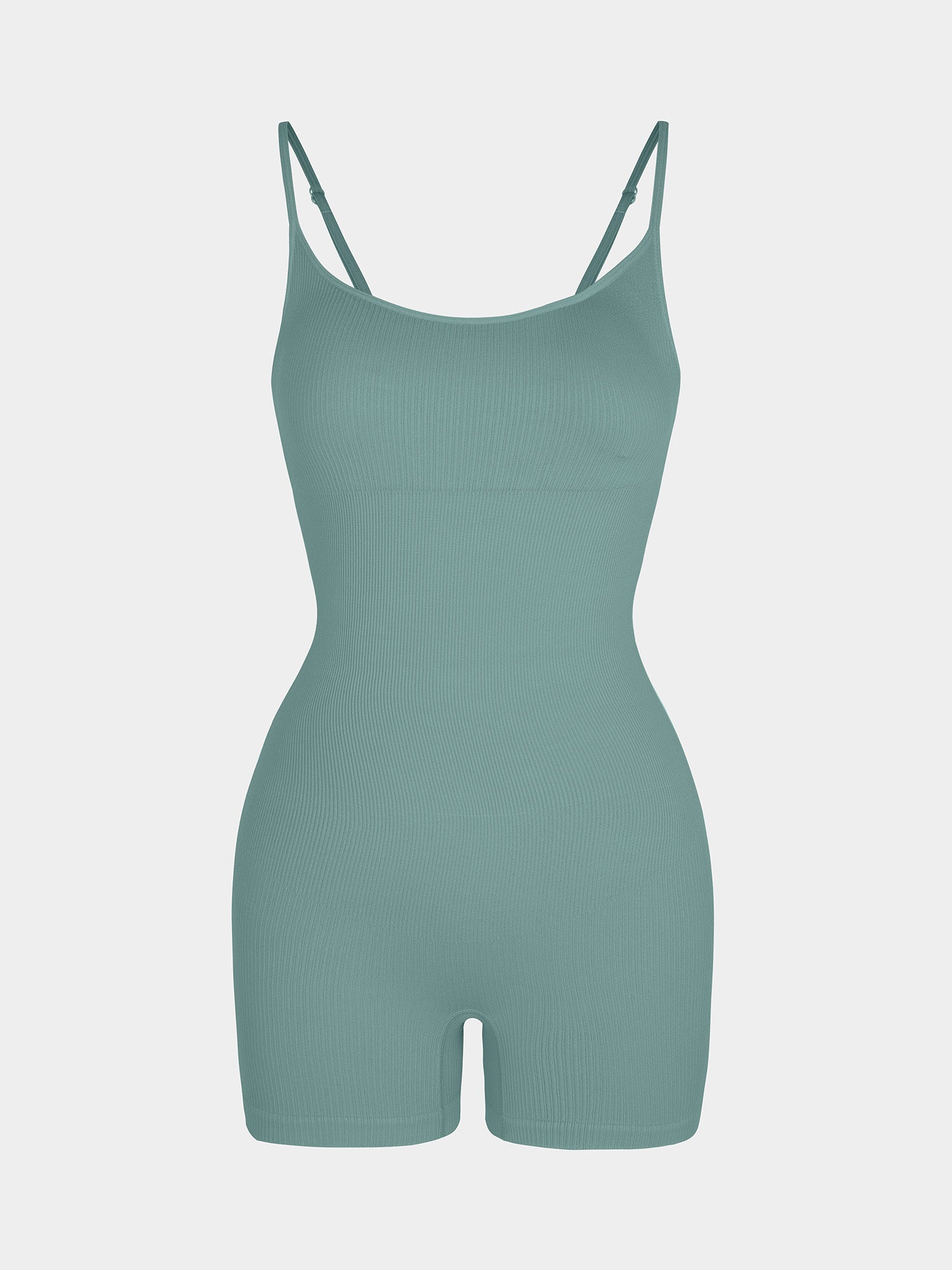 Wholesale Eco-friendly🌿 Seamless Ribbed Tank Shapewear Romper with Adjustable Straps