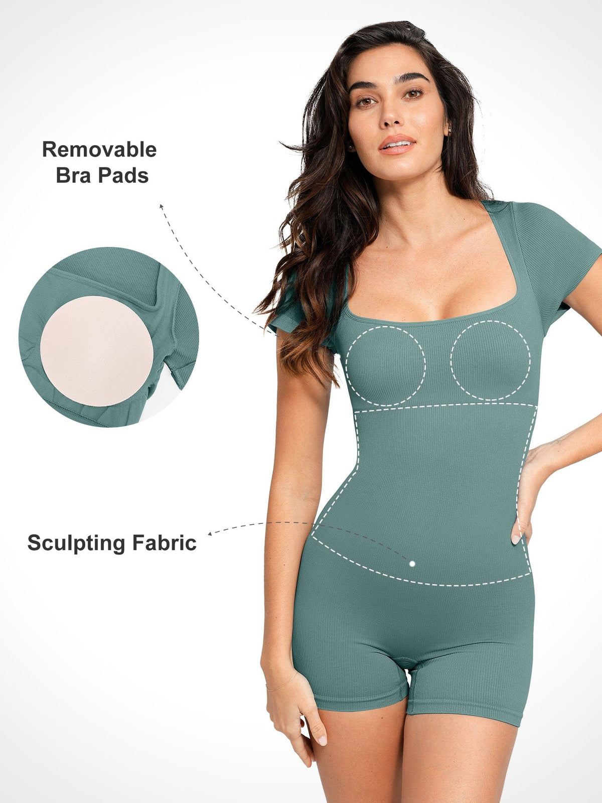 Wholesale Eco-friendly🌿 Seamless Romper Ribbed Sport Shapewear