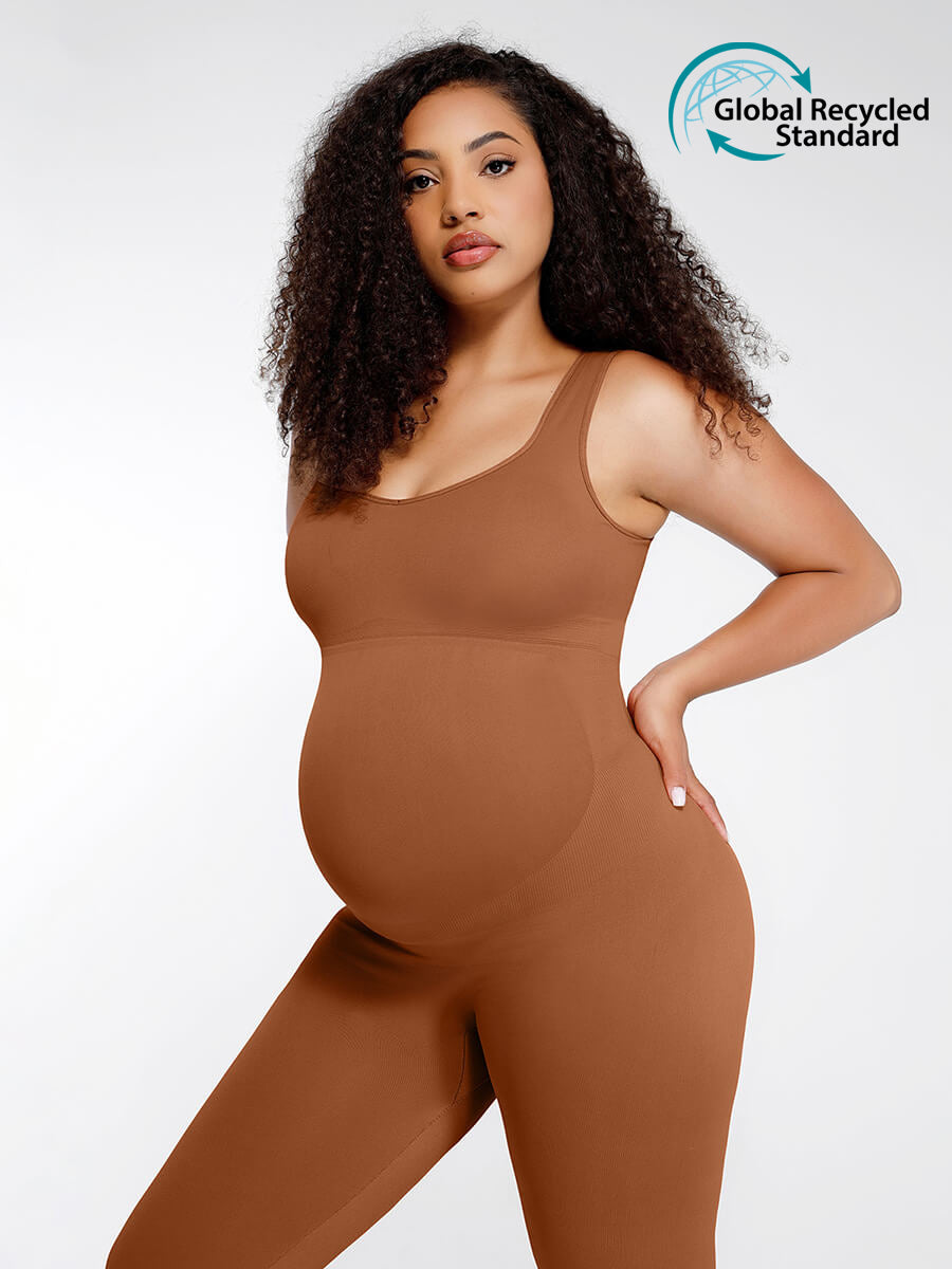 Wholesale Seamless Eco-friendly🌿 Back Lifting Abdominal Supports Maternity Catsuit Jumpsuit