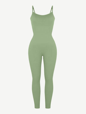 Wholesale High Stretchy Seamless Sling Tummy Control Jumpsuit Removable cup pads