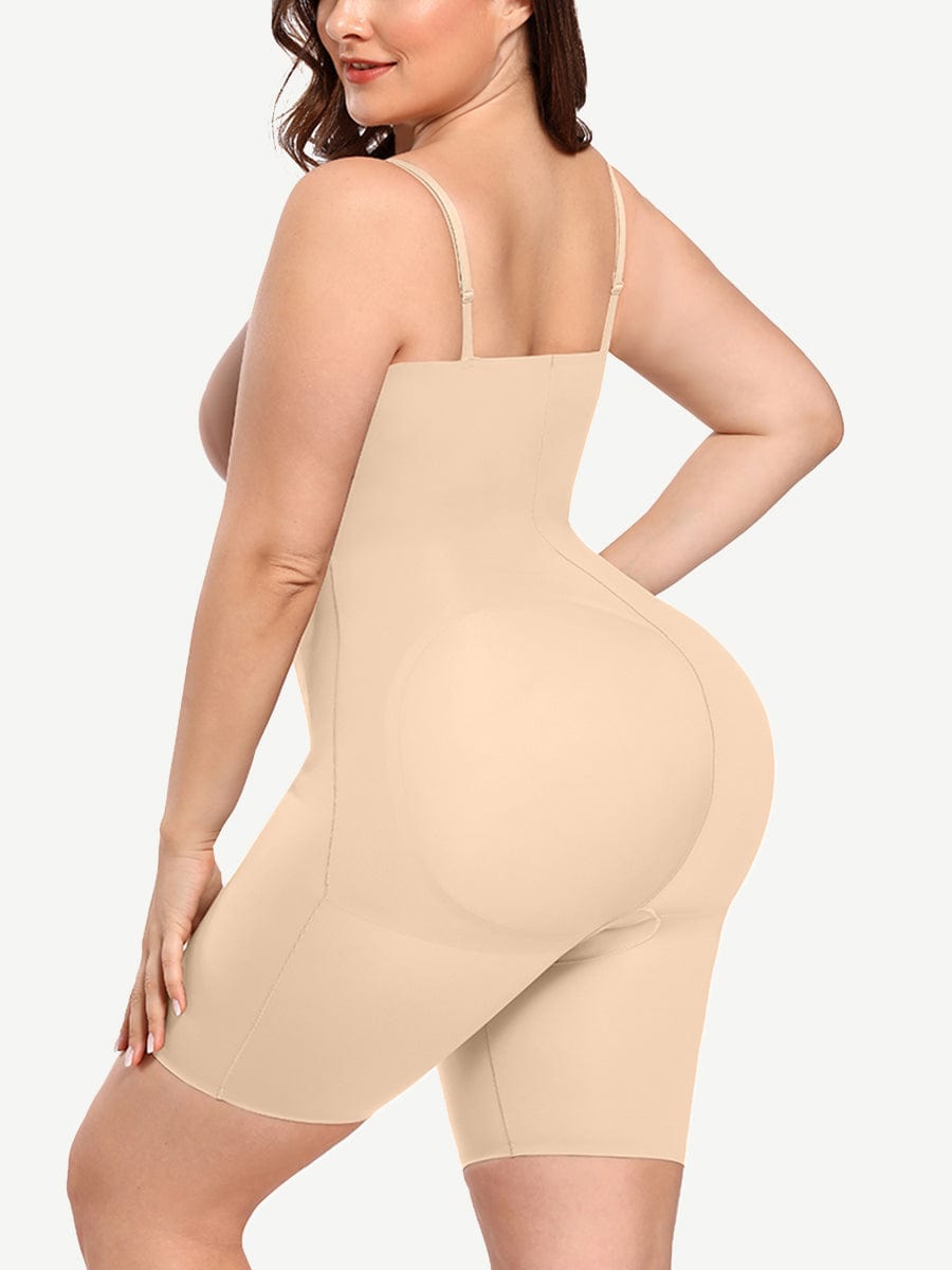 Women's Seamless Tummy Control Body Shaper Bodysuit With Open Crotch And  Adjustable Straps