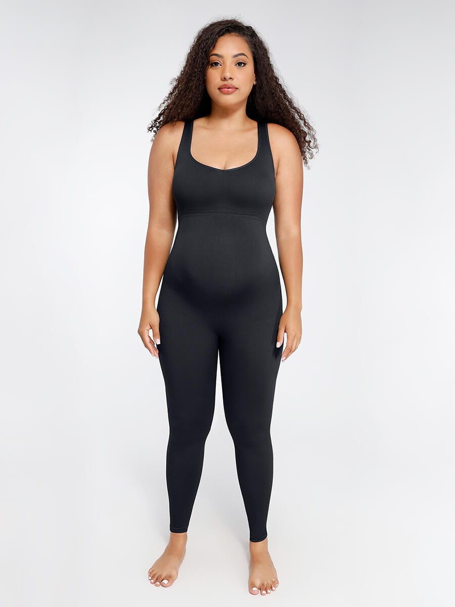 Wholesale Seamless Eco-friendly🌿 Back Lifting Abdominal Supports Maternity Catsuit Jumpsuit