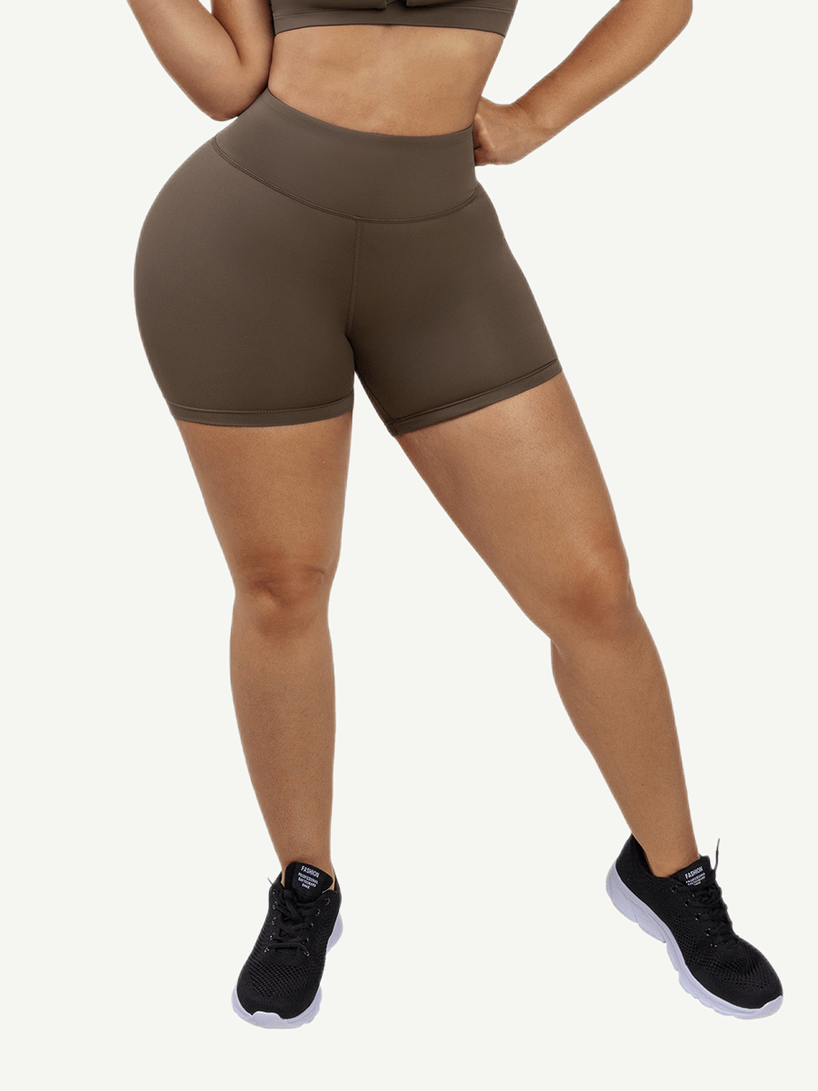 Wholesale Factory Seamless V-Booty Sports Shorts Women's Peach