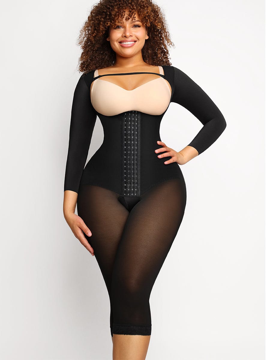 Plus Size Women's Shapewear Fajas Post Surgical Compression Bodysuit With  Crotch Opening, Zipper Front