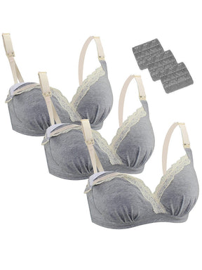 Womens 3 Pack Wireless Seamless Maternity Nursing Bra