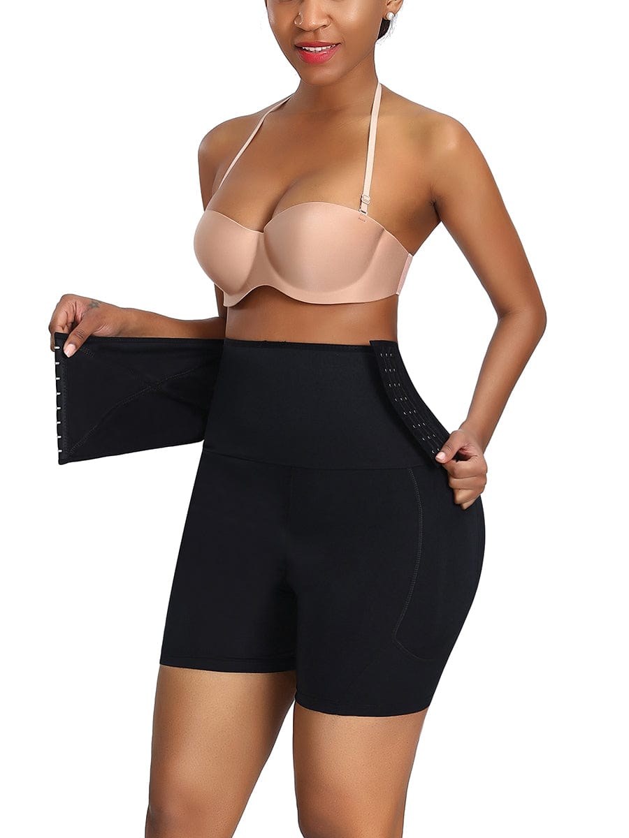 Effective Black High Waist Shaper Pants Large Size Breath