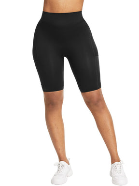 Wholesale High Waist Butt Lifter Leggings Knee Length Running Shorts