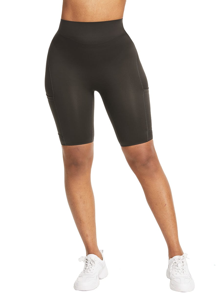 Wholesale High Waist Butt Lifter Leggings Knee Length Running Shorts