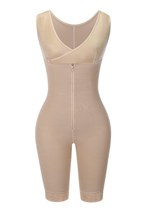 Wholesale Lady Butt Lift Enhance Tummy Control Front Zipper Queen Size Breastfeeding Bodysuit Shapewear