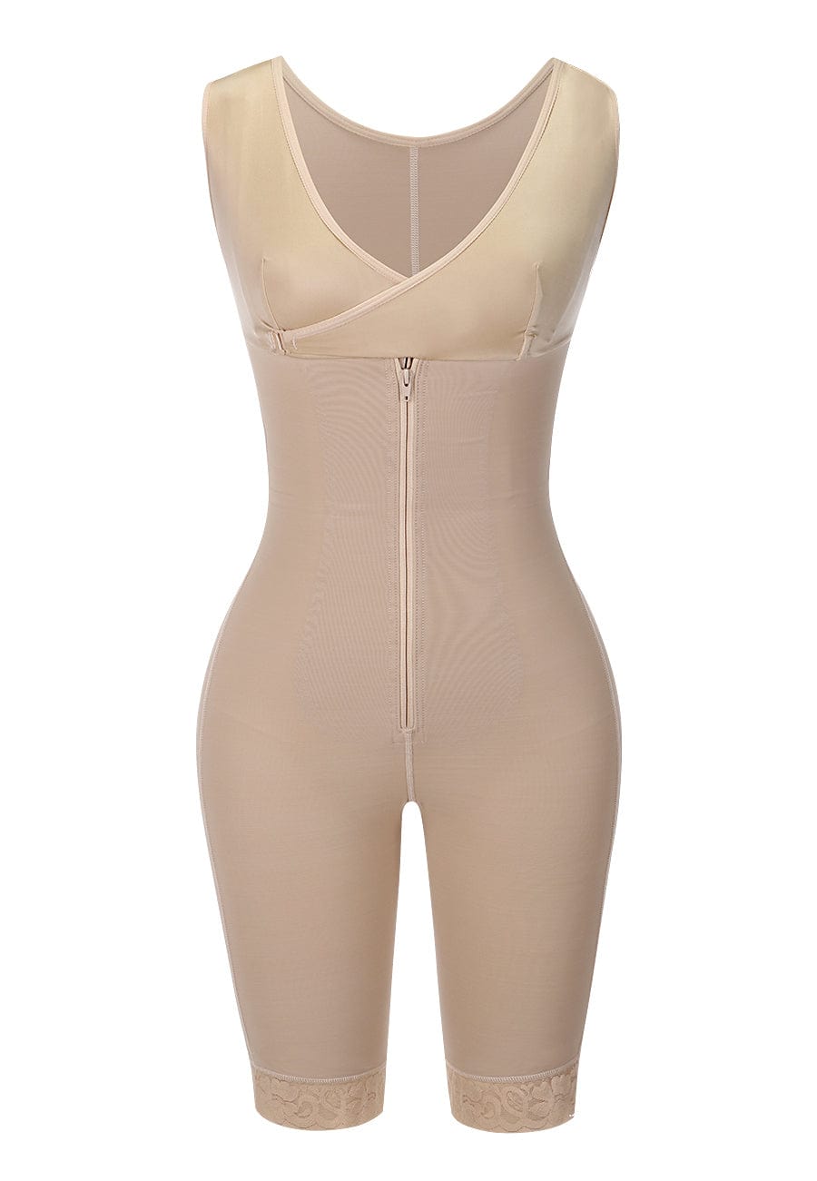 Wholesale Lady Butt Lift Enhance Tummy Control Front Zipper Queen Size Breastfeeding Bodysuit Shapewear