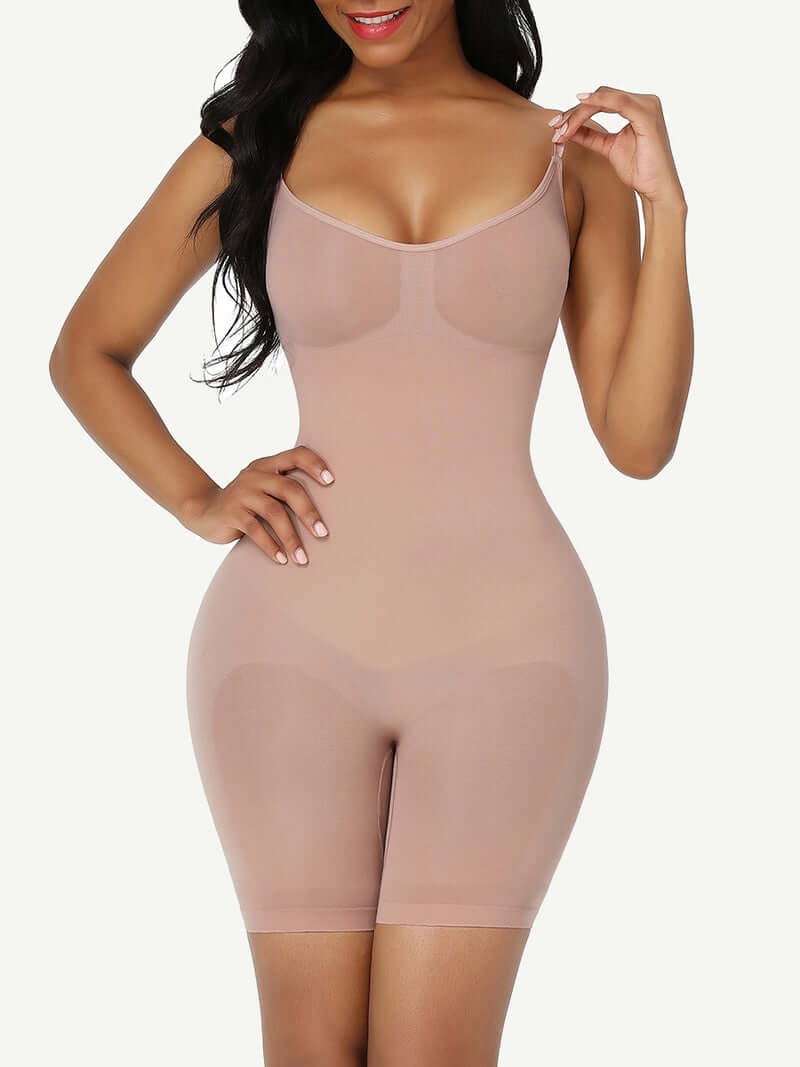 Women Body Shaper Seamless Long Sleeve U-design Abdomen Shapewear Bodysuit  Zip Strap Postpartum Full Body Shapewear Plus Size